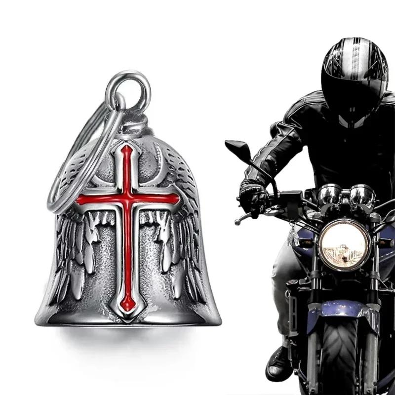 Motorcycle Bell Guardian Angel Ride Cycling Bell Chains Accessories Bells For Motorcycles Riding Punk Cross Exorcist Amulet