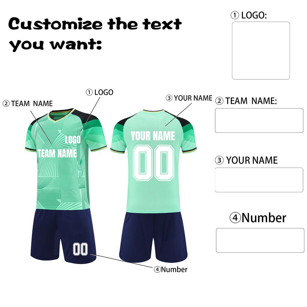 Personalised Shirts Kit Mens Girls With Name Number Custom Football Jerseys For Boys Training Suit