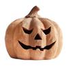 Regalos Pensados para Halloween Portavelas de Calabaza, Linterna de Resina Portavelas de Té con Centros de Mesa Festivos Cara Tallada para Chimenea de Granja de Otoño