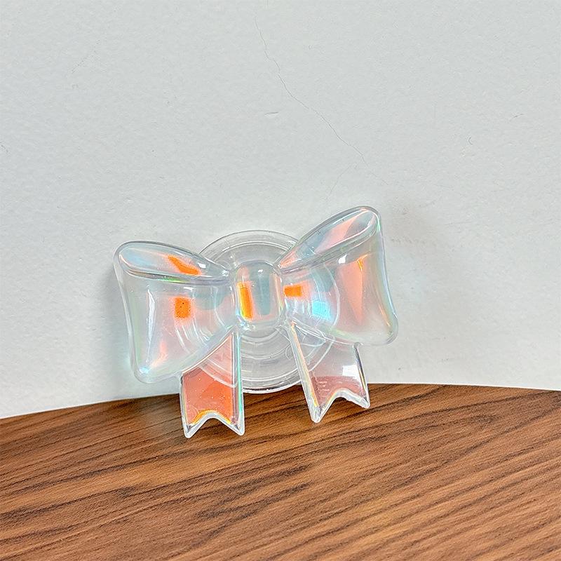 

3D Laser Bowknot Retractable Ring Holder for Women - Stylish Airbag Bracket
