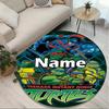 Custom Name Personalized Gamer Print Round Rug, Versatile Home Decor Carpet, for Playroom, Apartment, Balcony, Entryway, Hallway Gift