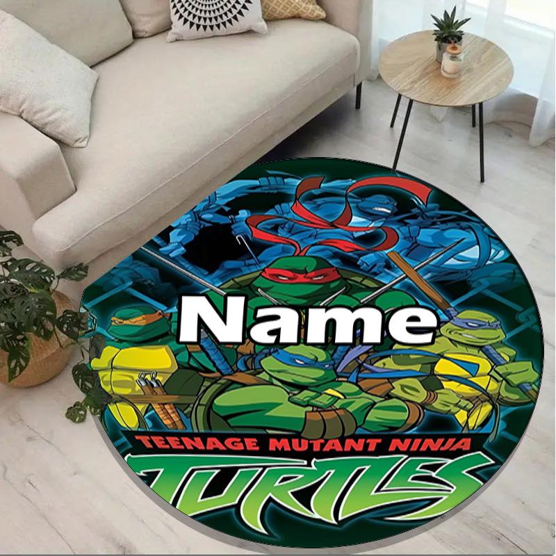 Custom Name Personalized Gamer Print Round Rug, Versatile Home Decor Carpet, for Playroom, Apartment, Balcony, Entryway, Hallway Gift