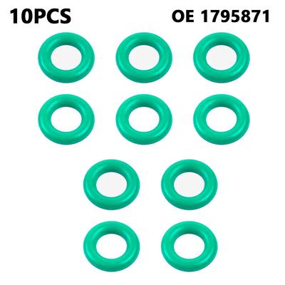 10pcs Fuel Injector Leak Off Pipe O Ring For Ford Transit 2.2 2.4 TDCi 1795871 Diesel Injector Seal Washer O-ring Rubber Green