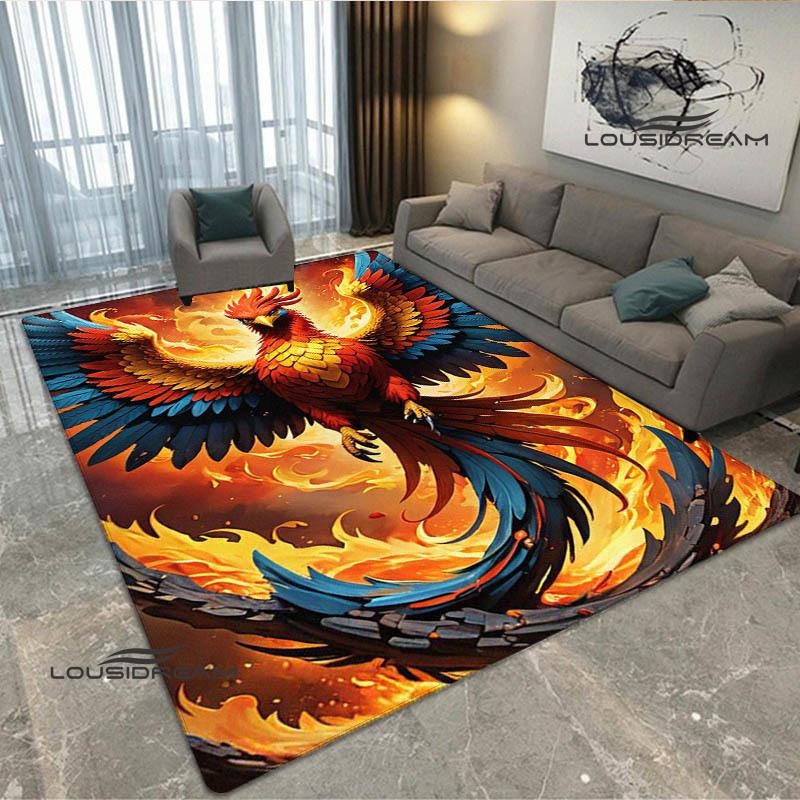 3D Phoenix Printed Carpet Kitchen Mats Non -slip Carpet Outdoor Carpets Area Rug Bedroom Decor Pink Room Decor Birthday Gift
