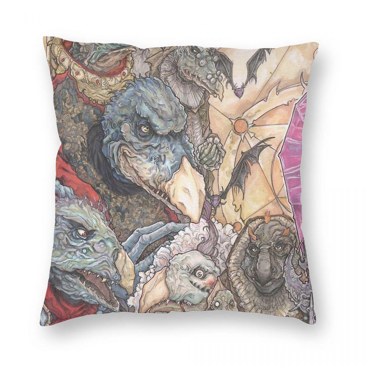 

Chamberlain Skeksis Square Pillowcase Polyester Linen Velvet Pattern Zip Decor Throw Pillow Case Room Cushion Cover 12x12Inch