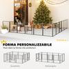 12-Panel Modular Dog Playpen, 68x1.5x80cm, Black Steel, with Entrance Door