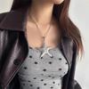 Gothic Star Circular Collar Silver Y2k Necklace Fashion Starfish Pendant Necklace  Beach