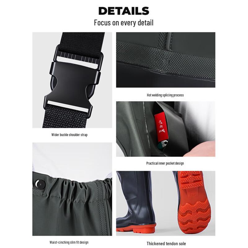 Yududuo Thickened Fishing Waders with Boots