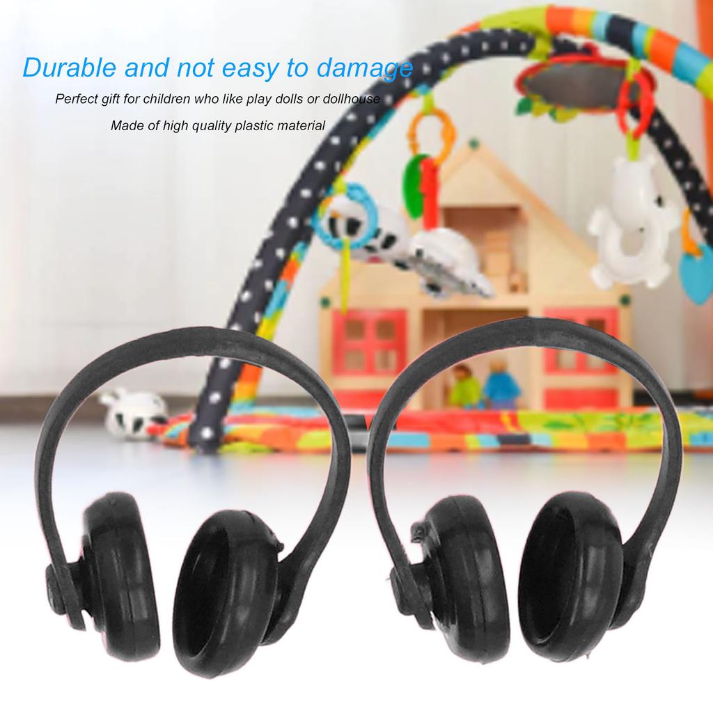 2pcs 1Celsius12 Scale  ature Headset Model High Simulation Lifelike Doll Headphone Decoration