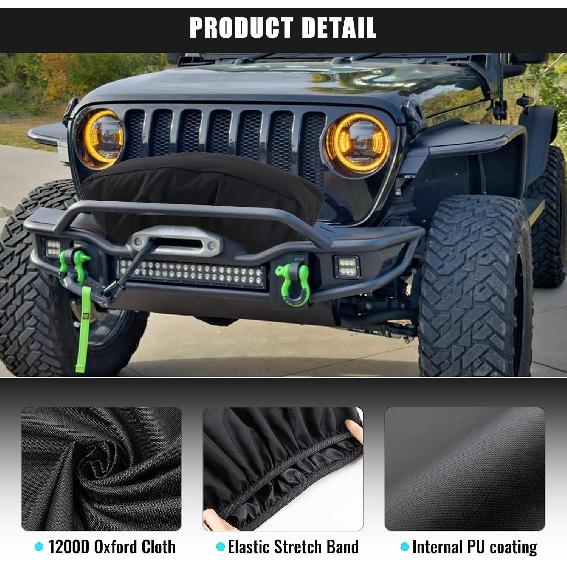Winch Cover,Heavy Duty Waterproof Cover for 12500-17500 lbs Winches | 1200D Oxford Fabric Winch Cover, Dustproof, Anti-UV, Tear Resistant & Durable
