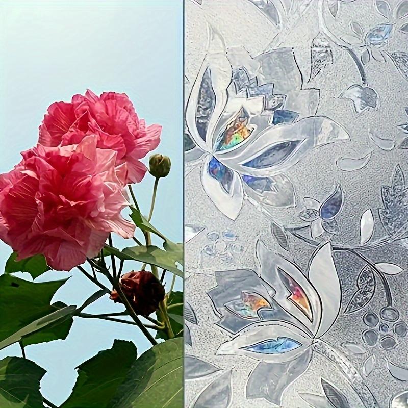 Self-adhesive PVC Static Cling Window Film Suitable for Bathroom and Shower Windows, Transparent or Opaque Window Film for Living Room Home Decoration