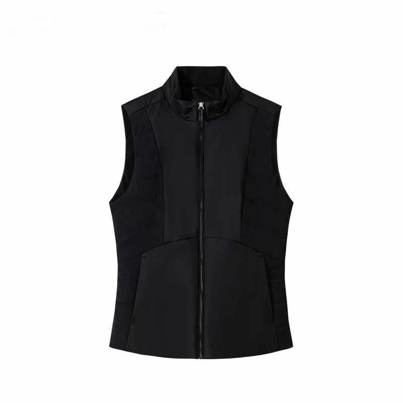 

Anta Champion All-Weather Series Solid Color Zipper Stand Collar Comfortable Breathable Versatile Casual Vest Women vest Basic-Black 162510804-4 M