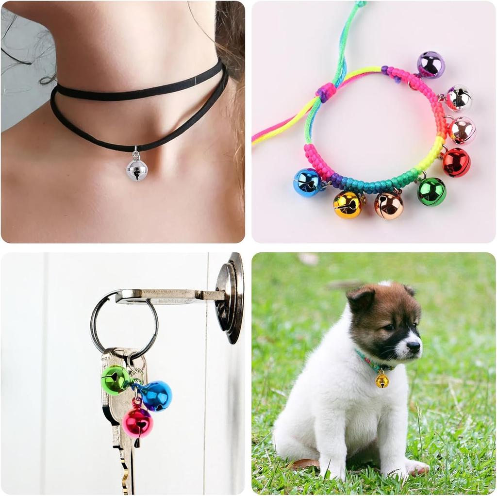 100 PC Jingle Bells, Christmas Bells, Bells for Crafts, Craft Bells Bulk DIY Bells for Home Decoration, Multi-Color