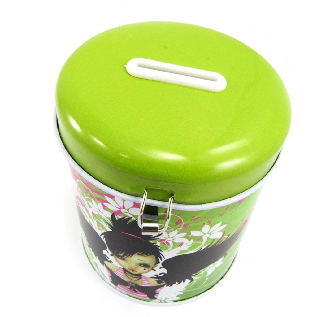 Les Trésors De Lily [L6877] - Green 'Fairy Dreams' Metal Piggy Bank