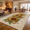Tappeto Grande Stile Pastorale con Motivo Girasoli per Soggiorno Decorazione Piante Tappeti per Area Divano Casa Tappetino Soffice Lavabile per Giardino