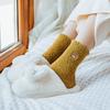 1pair Coral Fleece Sleeping Socks Home Socks Women's Mid-tube Autumn and Winter Embroidery Bear Cute Plus Velvet Thick Warm Long Tube