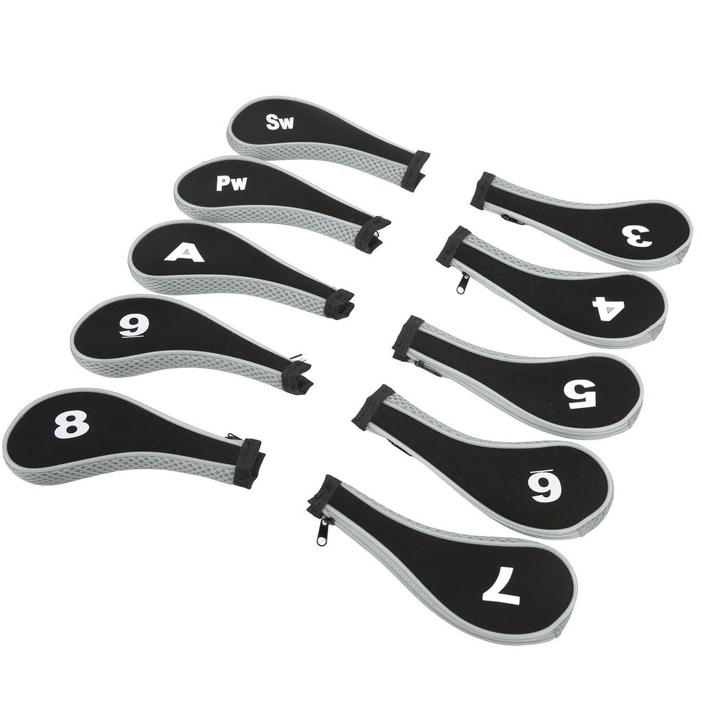 10Pcs Golf Club Head Cover Neoprene Golf Head Cover for Woods Irons Golfer Lovers