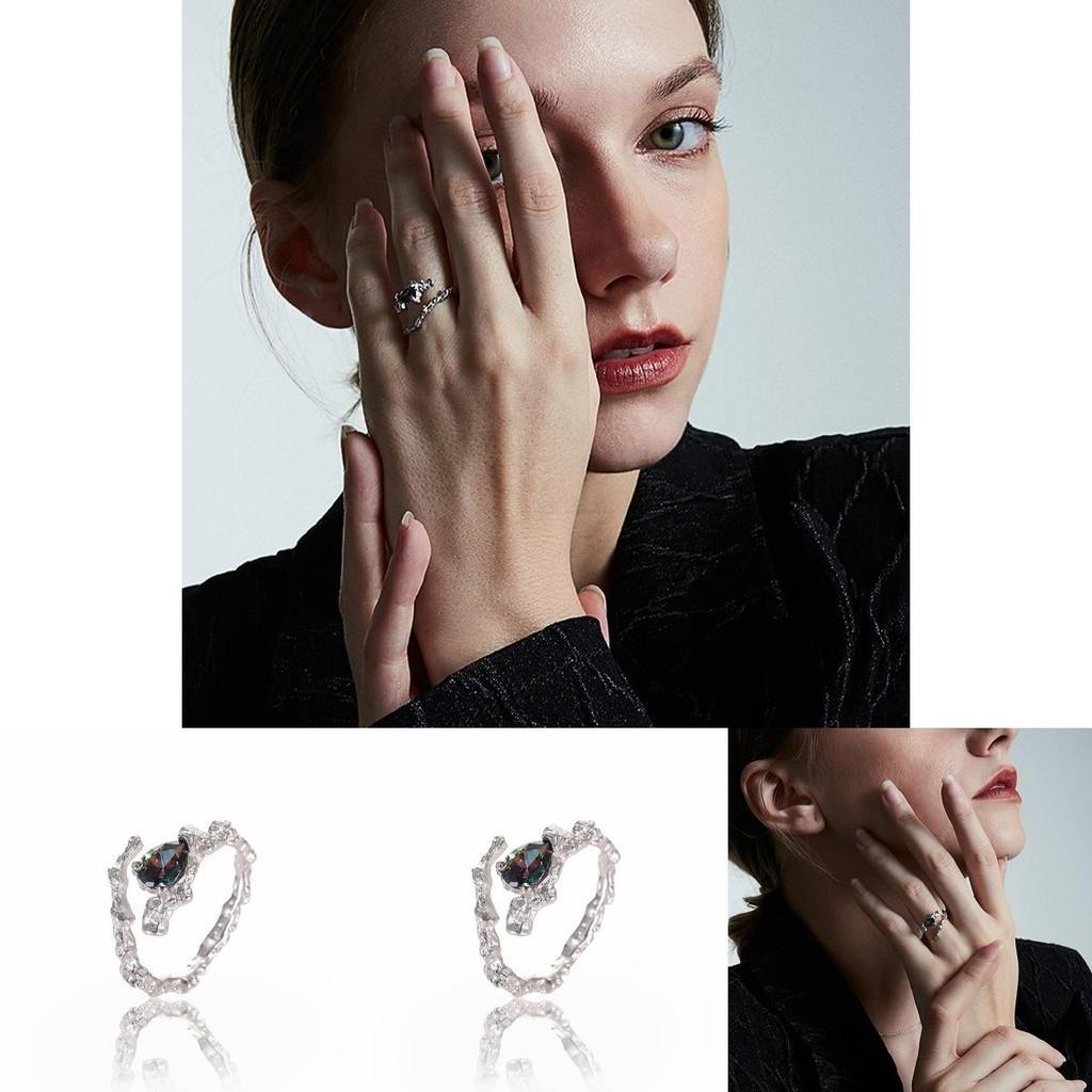 Stunning 925 Sterling Silver Irregular Ring For Women With Gemstone Embellishments Perfect For Minimalist Style