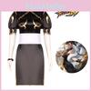 Street Fighter Clothing Chun-li Cosplay Costume Polyester Fabric Blue/brown Set