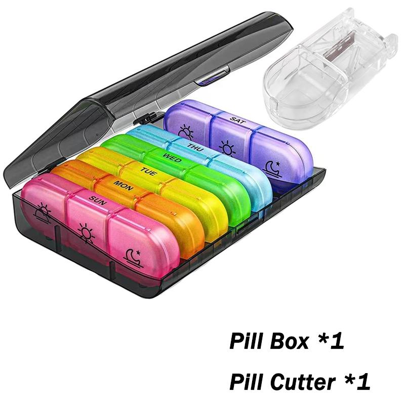 Bärbart 7-dagars pillerfodral Dagligt medicinrese mediciner Förvaring Hemliga fack Pillerfodral för utomhusresor