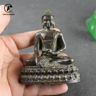 10cm Retro miedź posąg buddy tajlandia rzeźba buddy mosiądz ręcznie robiony buddyzm hinduska figurka Fengshui medytacja Home Decor