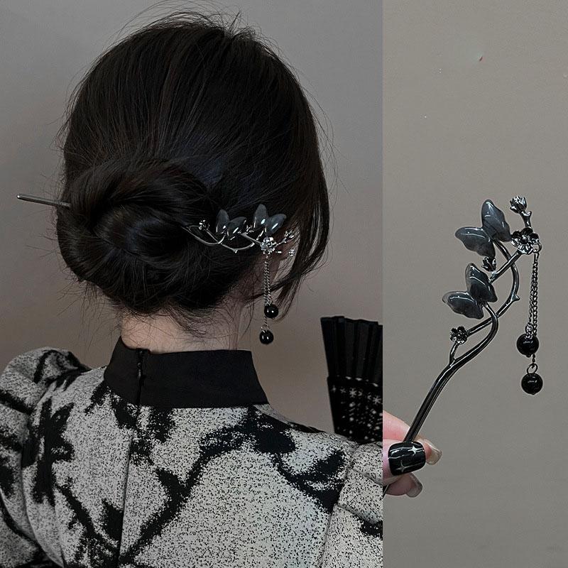 Chinese Style Hairpintassel Hairpins Vintage Butterfly Flower Temperament Elegan Hair Flower Tasse Chinese Hanfu Accessories