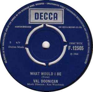 

7inch Record VAL DOONICAN - What Would I Be F12505 Decca 1966 UK Pop Used