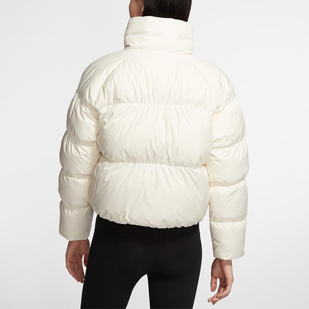 Nike Sportswear V-Neck Puffer Jacket with Chevron Design Women Outerwear Pale-Ivory BV2880-110