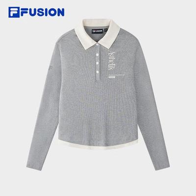 FUSION Women's Faux Two-Piece Knit Polo Shirt