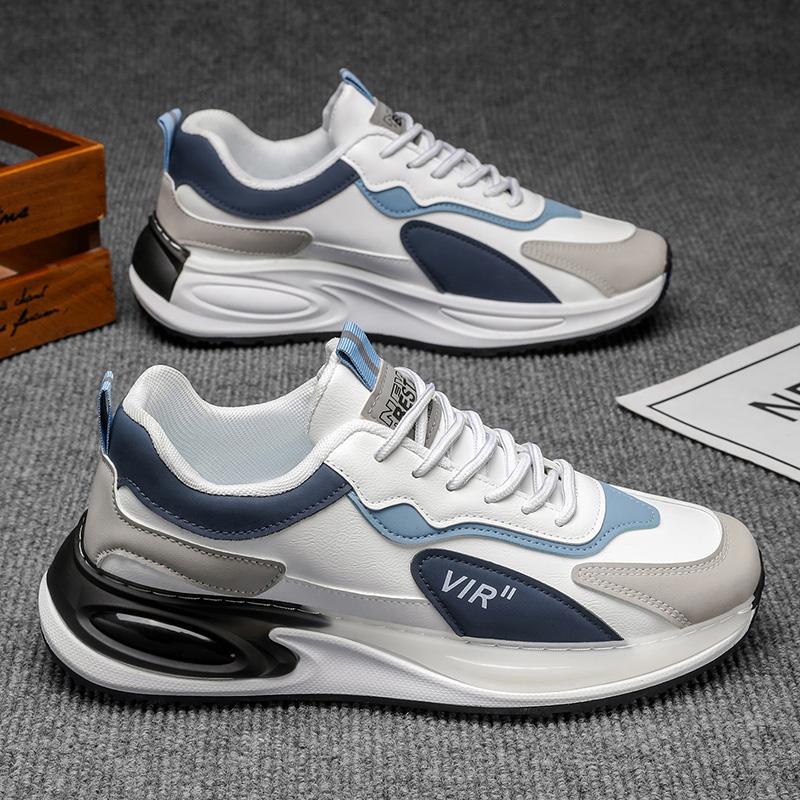 New  Men's Running Shoes Low Cut Lace-Up Soft Bottom Breathable Sport Shoes Korean Style Trendy Casual Sneakers Trainer Men