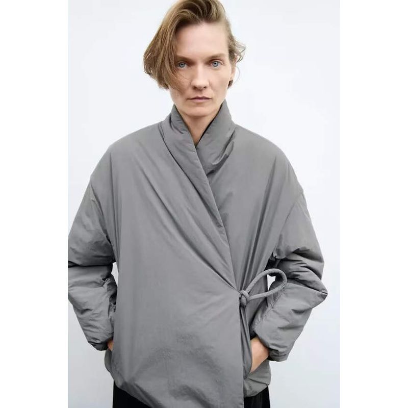 and Winter New Arrivals Women's Clothing Zr European and American Style Fashionable and Simple Three-Color Kimono-Style Long-Sleeved Jacket 0518047