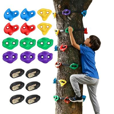 12Pcs Tree Climbing Holds with 6 Ratchet Straps Kids Adults Climber Large Climbing Rocks