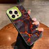 Creative Volcanic Magma Electroplate Silver IMD Case For iPhone 16 15 14 Pro Max Plus 11 12 13 Pro 7 8 Plus X XS XR Hard Cover
