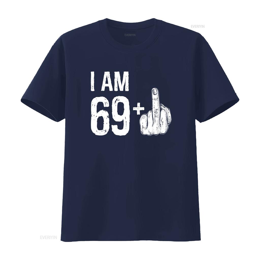 70th Birthday T Shirt I Am 69 Plus Middle Finger Funny Grandpa Grandma Bday Vintage Washed Unisex Casual Designer Clothes