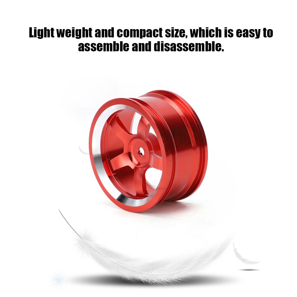 4Pcs 1/10 Aluminum Alloy Wheel Hub Accessory RC Parts Fit for HSP 94123 Touring Drift CarRed