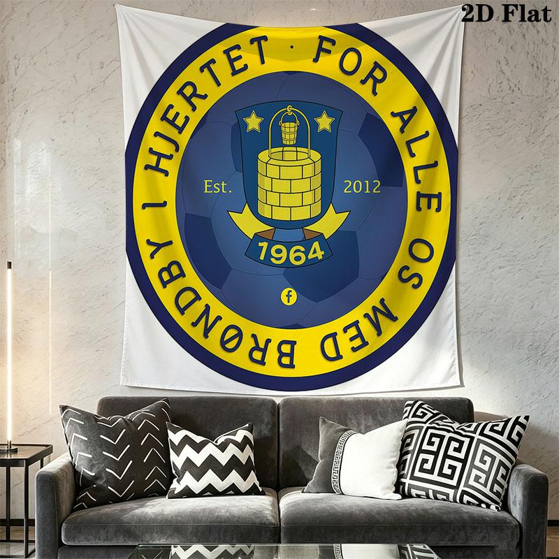 Brøndby IF POSTER Wall Hanging Printed Fabric Blanket Decorative Tapestries for Bedroom Living Room Home Decor