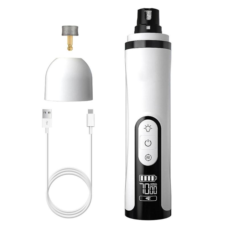 Quiet Rechargeable Dog Cats Nail Trimmer With Low Noise Motor And 3 Speed For Grooming