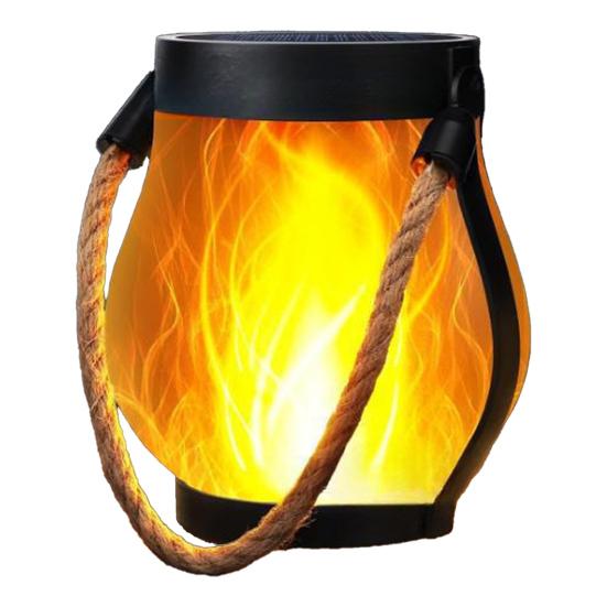 Dancing Flame Lantern Solar Garden Light Waterproof Flickering Flame Lantern USB And Solar Charging Outdoor Light for Porch Yard Patio Decor