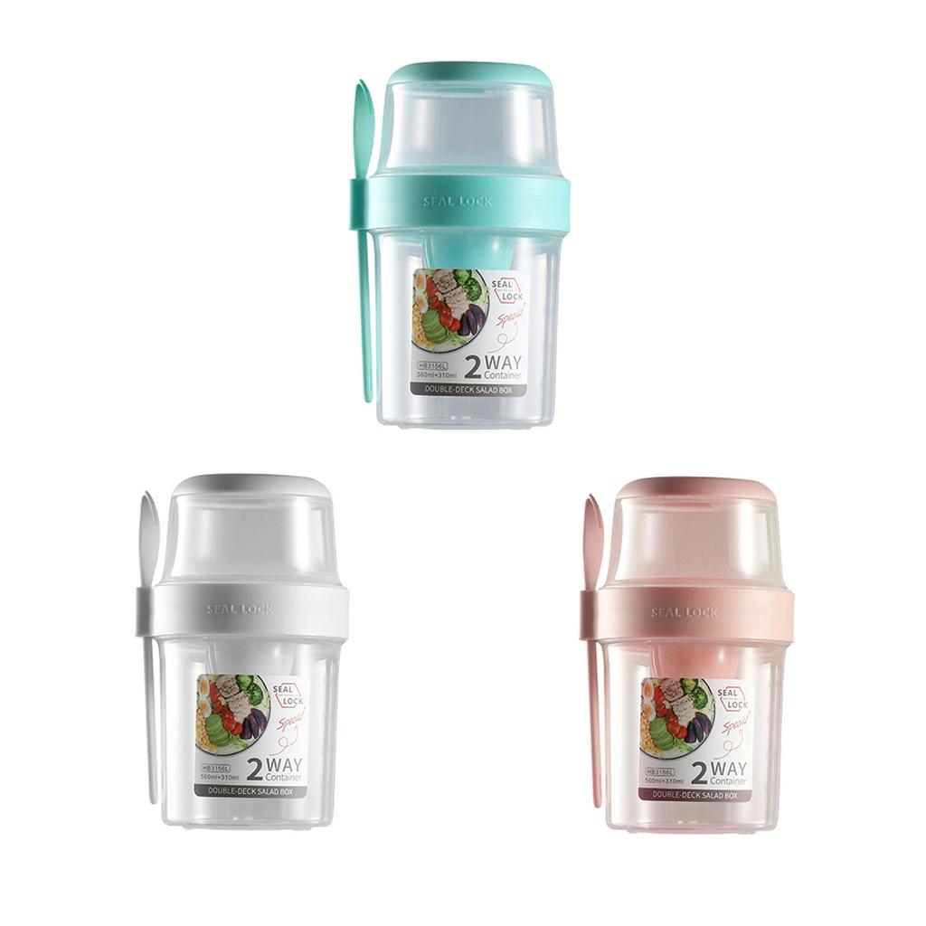 Salad Yogurt Box Cereals Container Double-layered Portable Travel Storage Jars