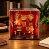 Handcrafted Memory Shadows Box Set with 9 Small Frame and Accessories Elegant Wall Hanging Deck for Home Display
