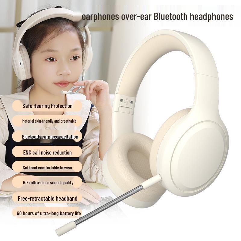 Kids Wireless Over-Ear Bluetooth Headphones with Learning Monitor and Long Battery Life