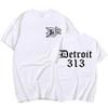 Large Cotton Men's D12 Band Rapper Eminem T-shirt Detroit Michigan 313 Printed T-shirt Men's Fashionable Casual T-shirt Top