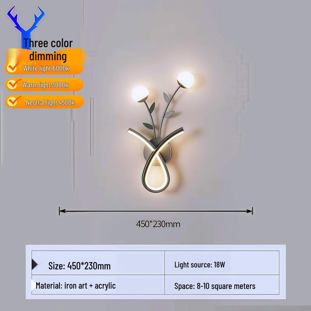 Kreative LED-Wandleuchte für den Innenbereich mit Fernbedienung - Stufenloses Dimmen für Schlafzimmer, Wohnzimmer, Flur, Balkon oder Treppenhaus