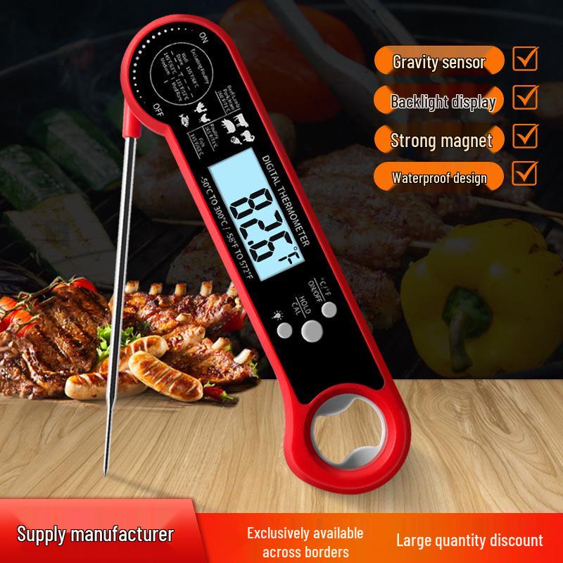 Foldable Electronic Food Thermometer for Baking and BBQ