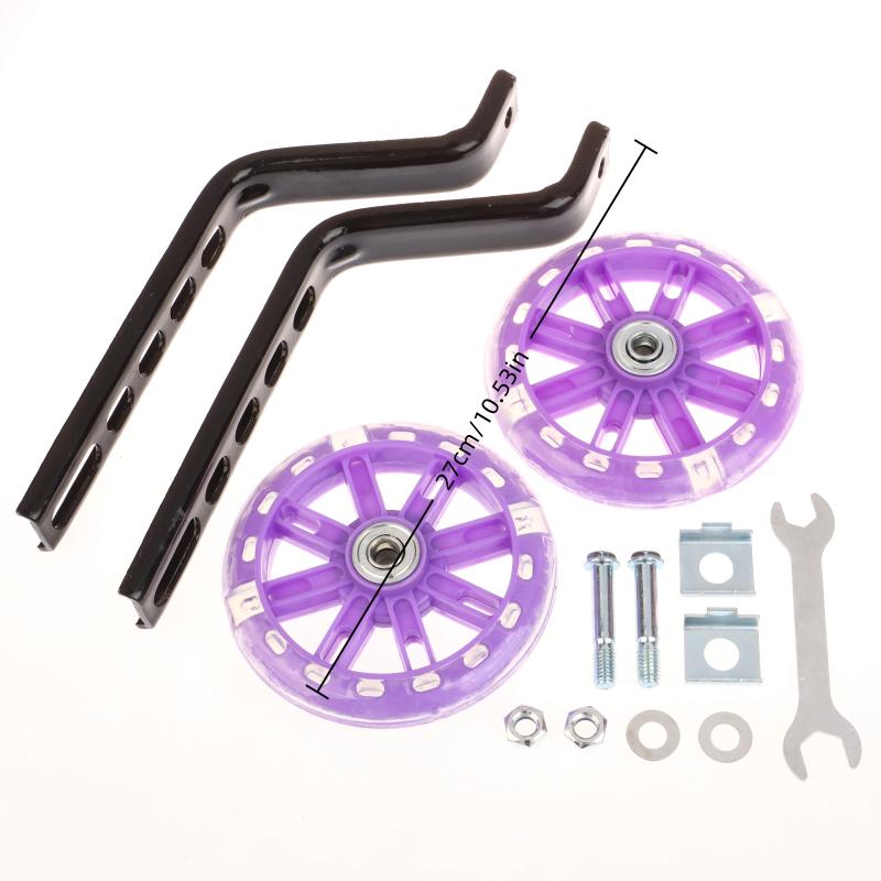 Rotelle di Allenamento per Bicicletta Bambini Ruota Lampeggiante Silenziosa per Bicicletta Kit di Montaggio Stabilizzatore per Bicicletta per Biciclette per Bambini da 12/14/16/18/20 Pollici