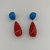 Wine Red Retro Earrings for Women: Exaggerated Hong Kong Style Teardrop Ear Jewelry for a Festive New Year.