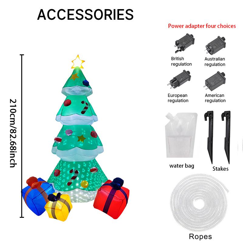 

7.8FT Christmas Holiday Inflatable Yard Decorations LED Tree with Gifts Xmas Home Decor Outdoor Indoor Ornaments Supplies Gifts RU