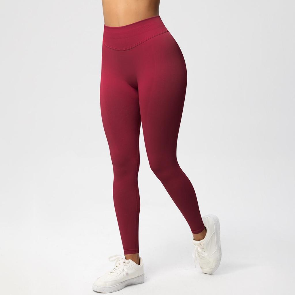 Pantalon de Yoga Fitness Sans Couture Taille Basse: Leggings push-up, moulants, haute performance.