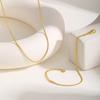 Women Minimalist Thin Gold Plated Chain Necklace, Stackable Stainless Steel Gold Plated Waterproof Jewelry