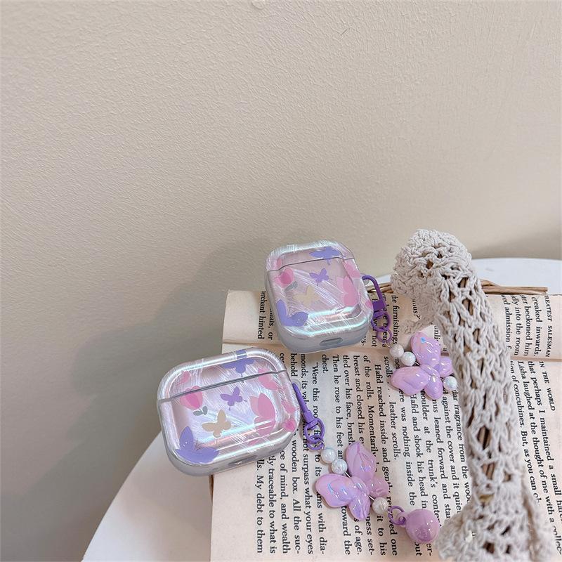 AirPods 4 Earphone Cover Colorful Flower Butterfly Suitable for Apple 2 3rd Generation Wireless Bluetooth Protective Case Girl Pro